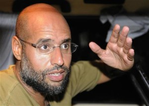 File photo of Saif Al-Islam, son of Libyan leader Muammar Gaddafi, in Tripoli